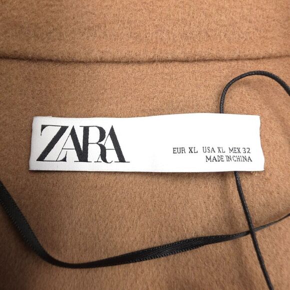 NWT Zara Wool Duster Belted Wrap Coat Tailored Old Money Quiet Luxury Minimal - Picture 7 of 9